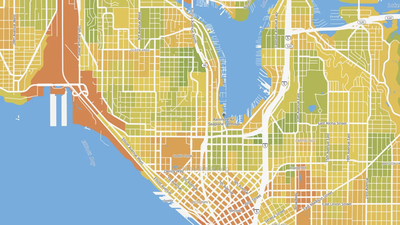 98109, WA Map of Vehicle Theft Rates