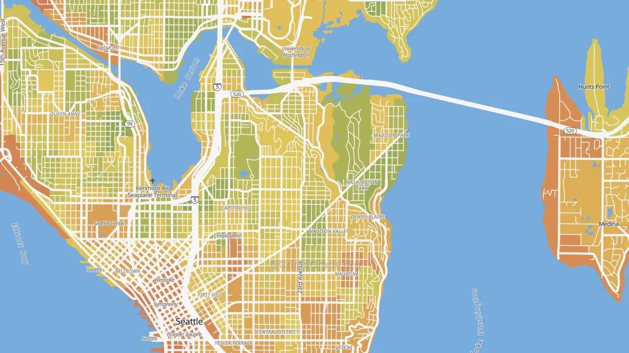 98112, WA Map of Vehicle Theft Rates