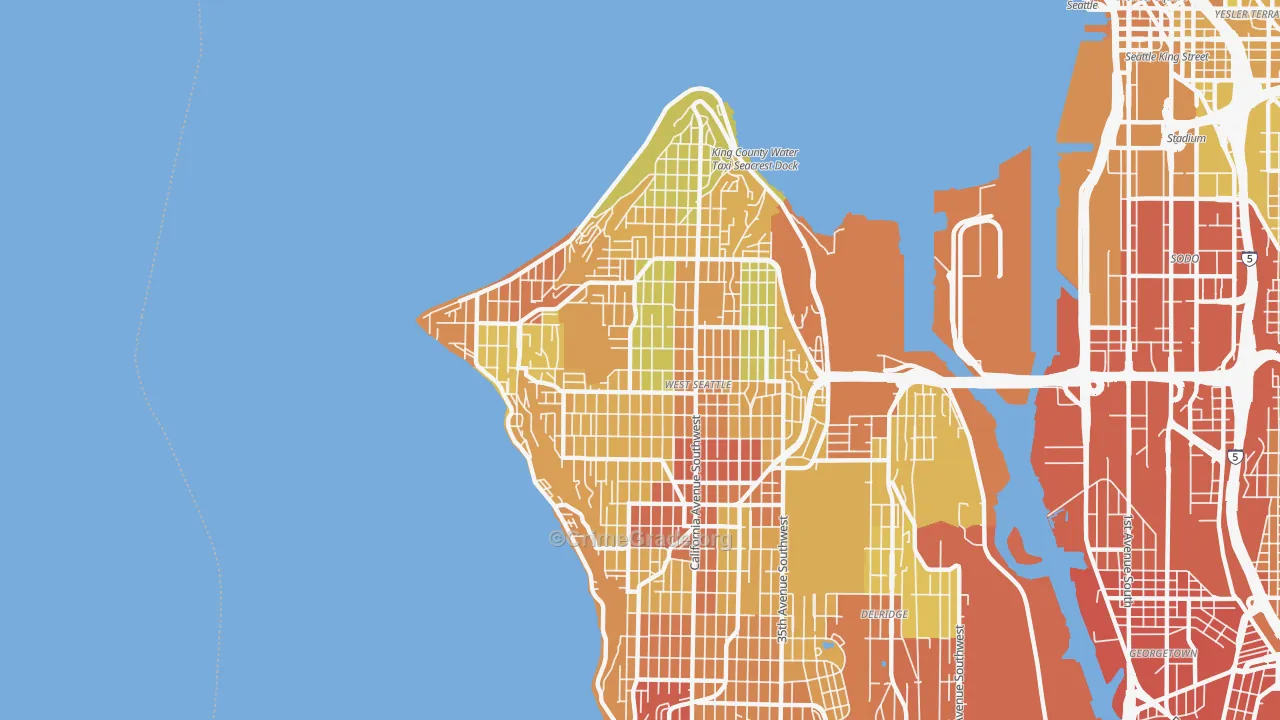 98116, WA Map of Vehicle Theft Rates