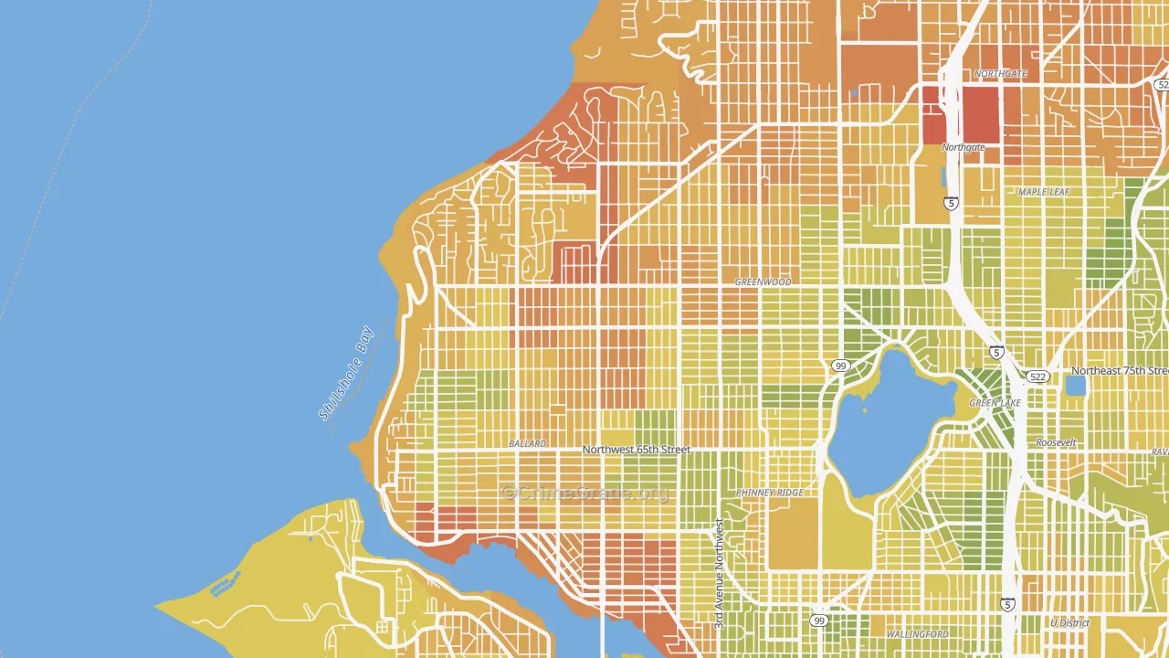 98117, WA Map of Vehicle Theft Rates