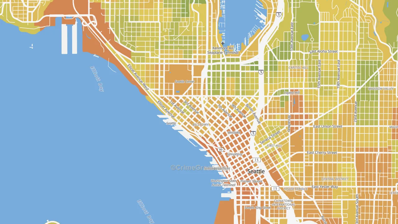 98121, WA Map of Vehicle Theft Rates
