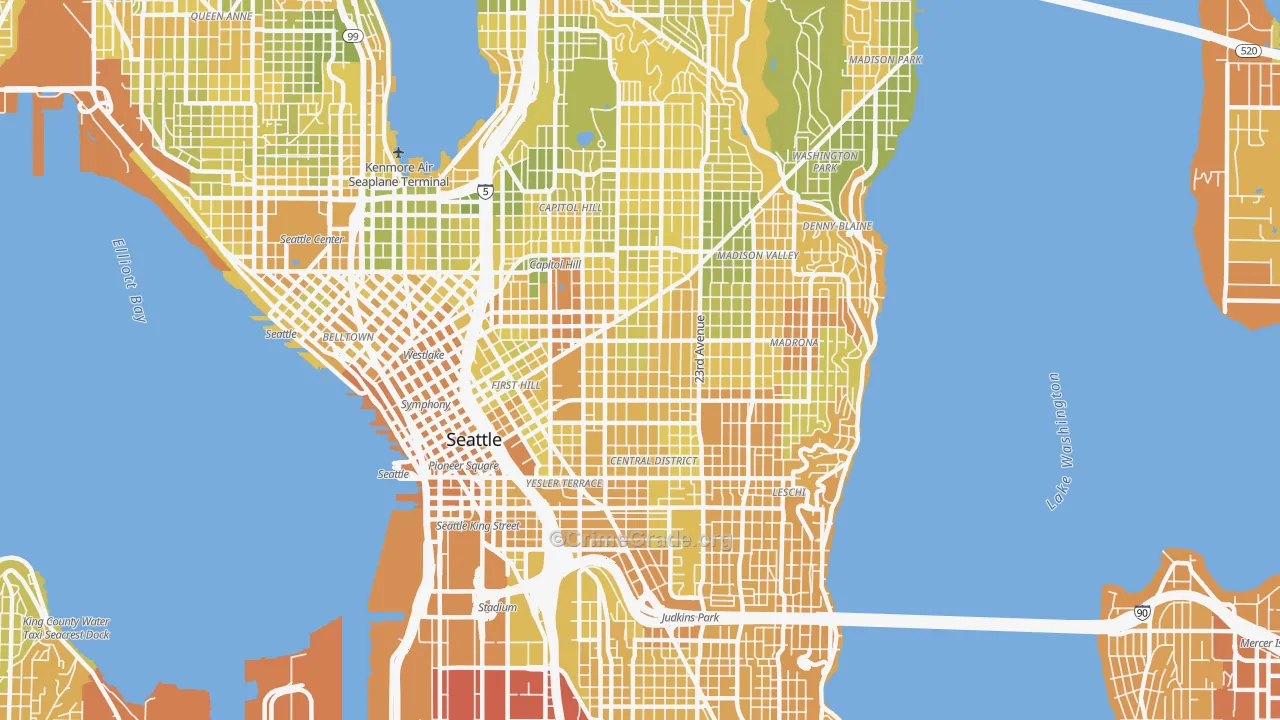 98122, WA Map of Vehicle Theft Rates