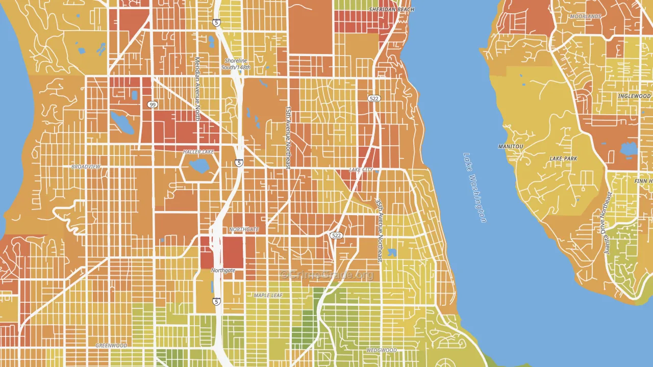 98125, WA Map of Vehicle Theft Rates