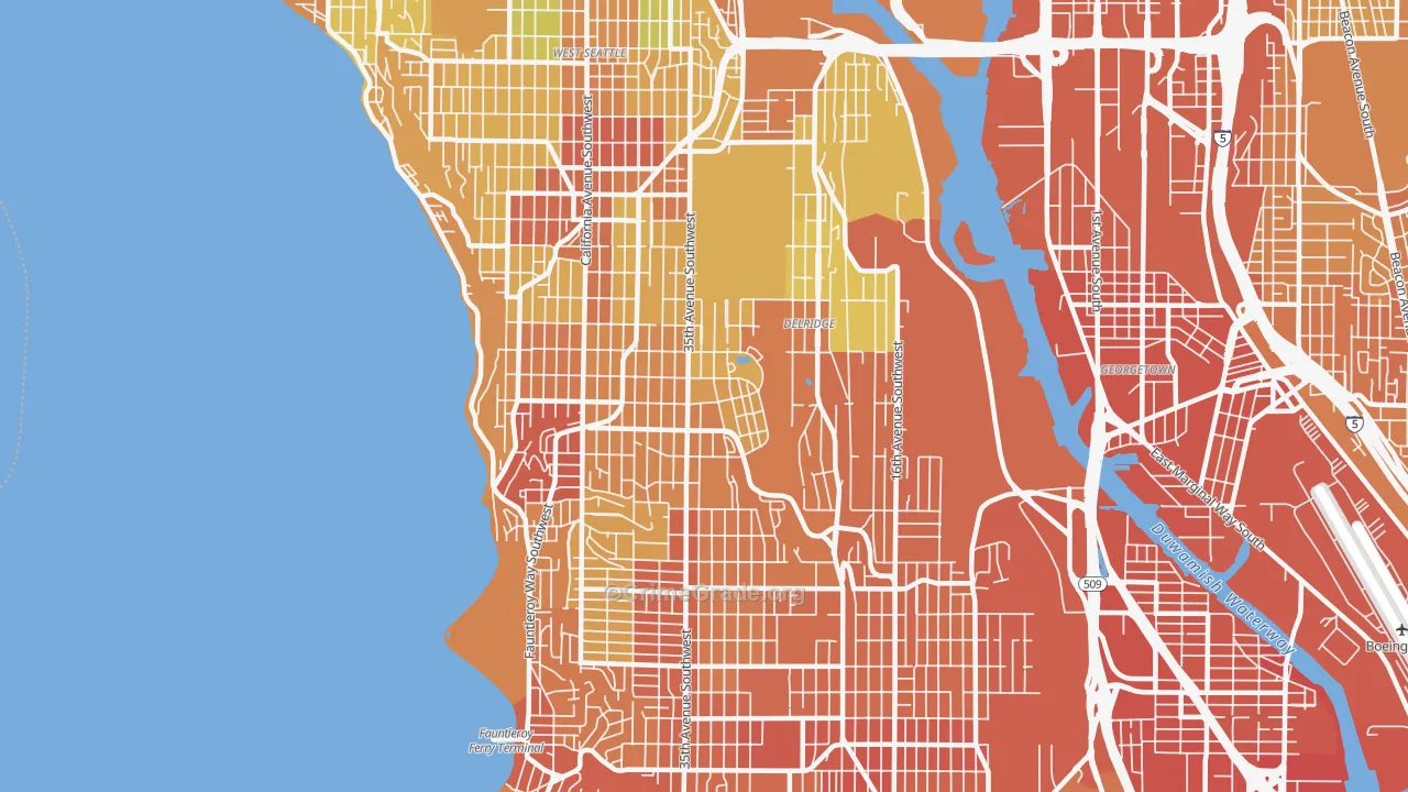 98126, WA Map of Vehicle Theft Rates