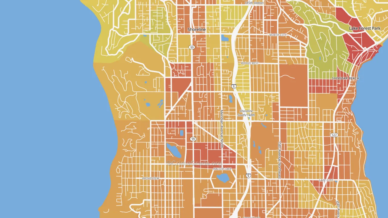 98133, WA Map of Vehicle Theft Rates