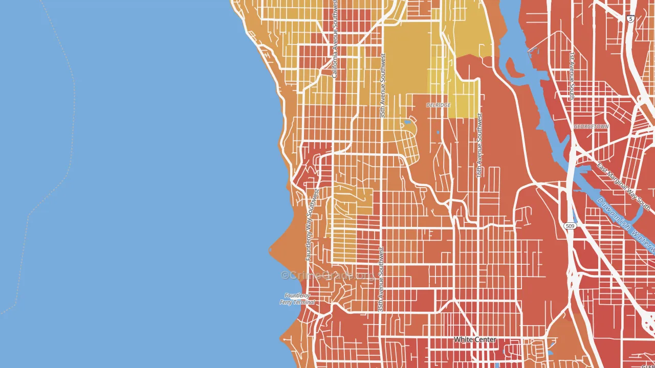 98136, WA Map of Vehicle Theft Rates