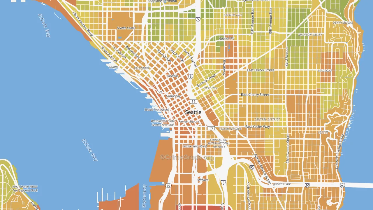 98164, WA Map of Vehicle Theft Rates