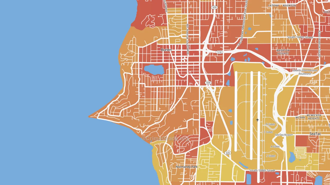 98166, WA Map of Vehicle Theft Rates