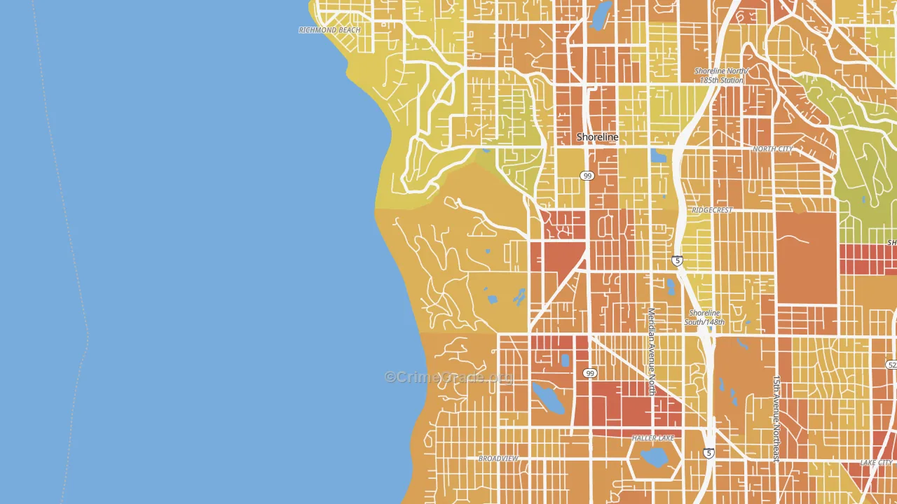 98177, WA Map of Vehicle Theft Rates