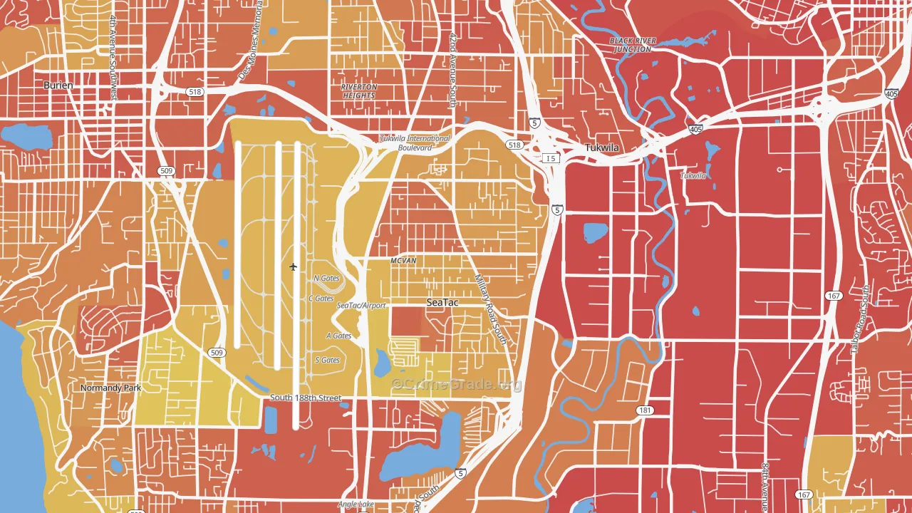 98188, WA Map of Vehicle Theft Rates
