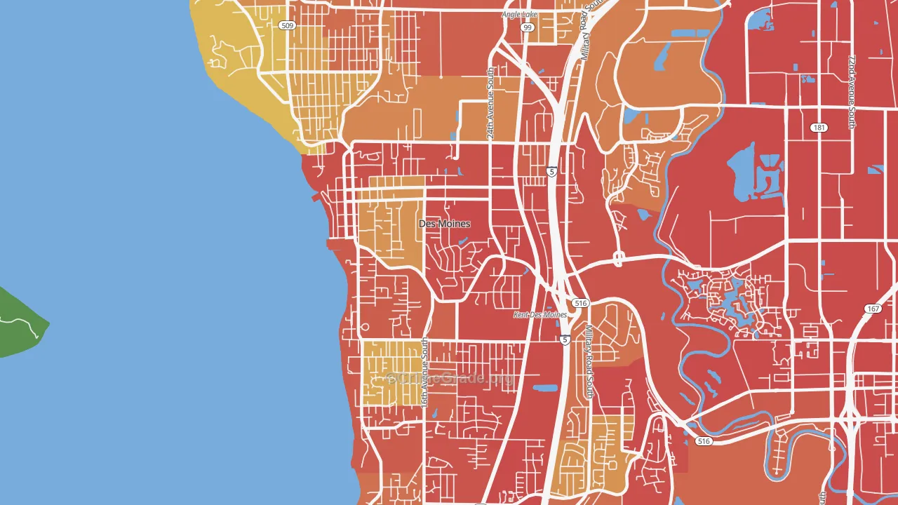 98198, WA Map of Vehicle Theft Rates