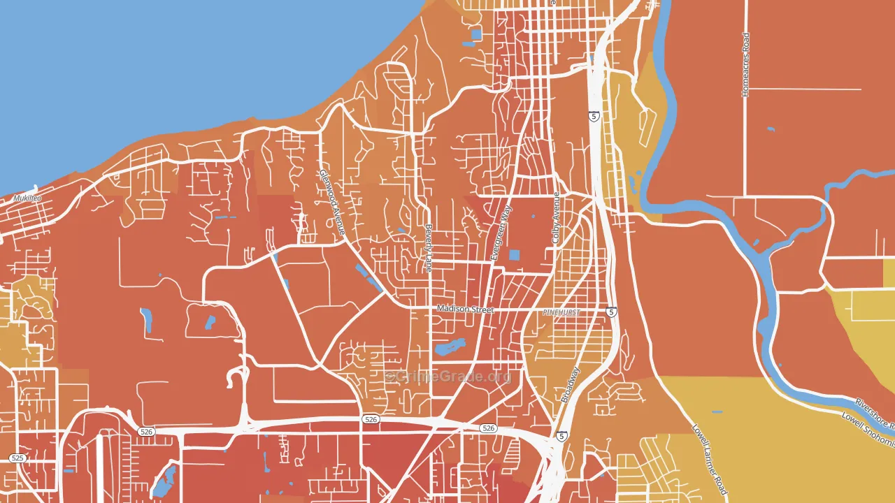 98203, WA Map of Vehicle Theft Rates