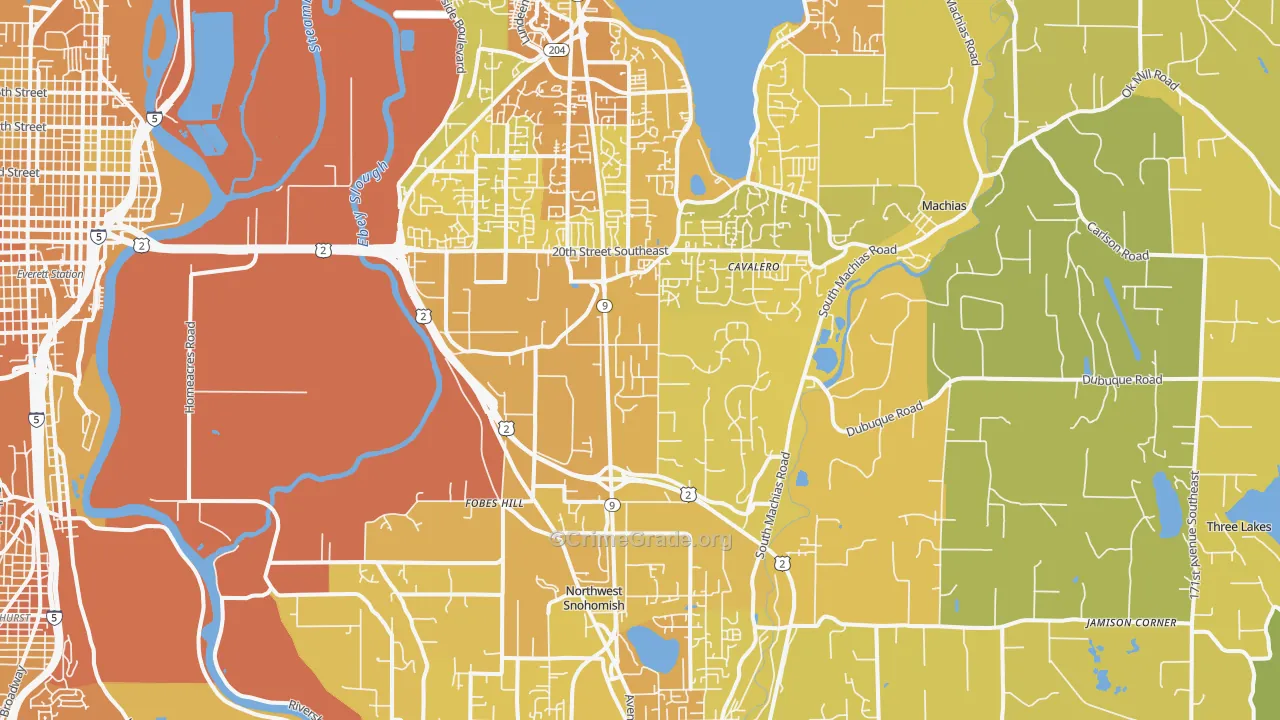 98205, WA Map of Vehicle Theft Rates