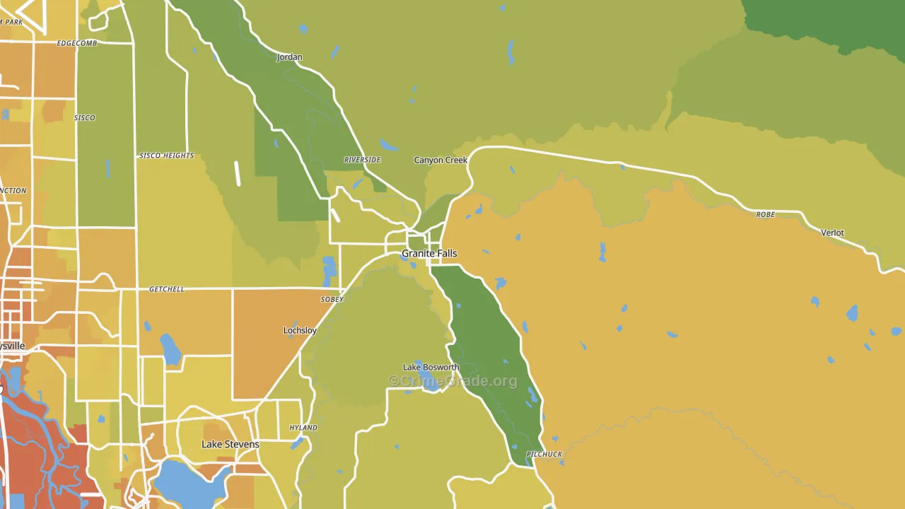 98252, WA Map of Vehicle Theft Rates