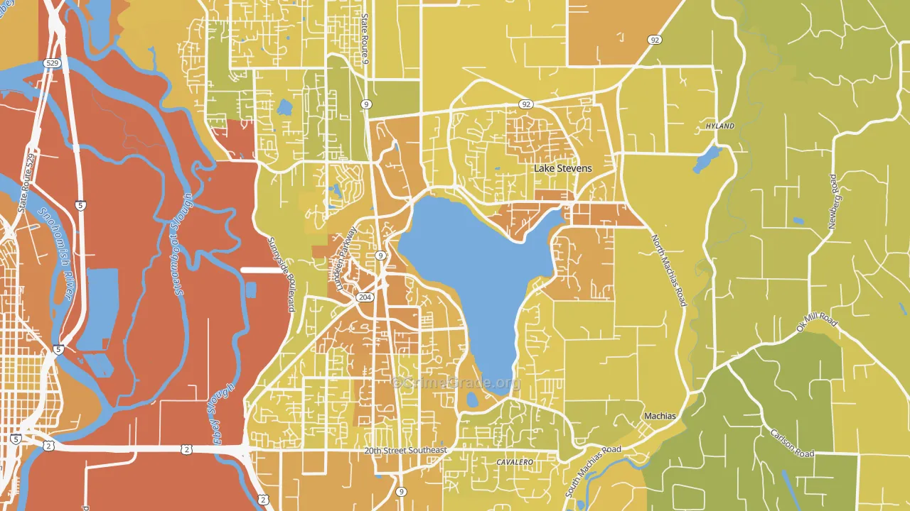 98258, WA Map of Vehicle Theft Rates