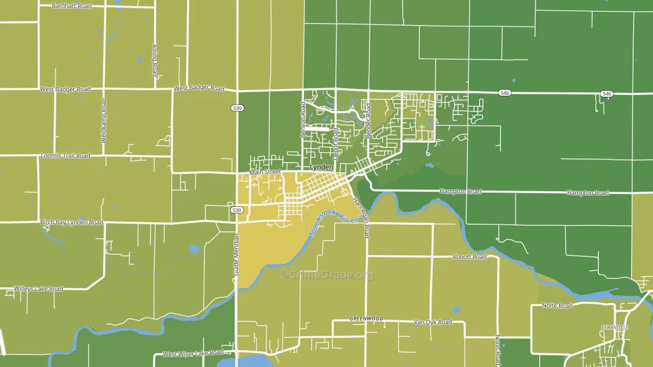 98264, WA Map of Vehicle Theft Rates