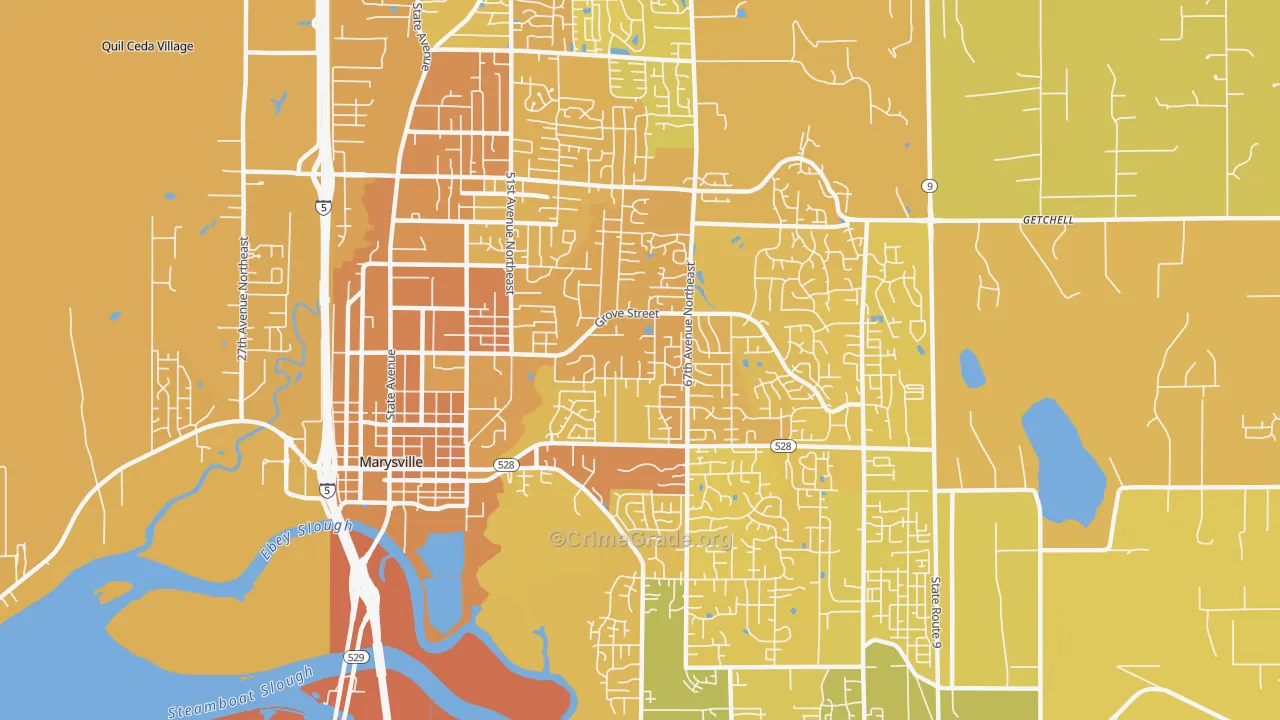 98270, WA Map of Vehicle Theft Rates