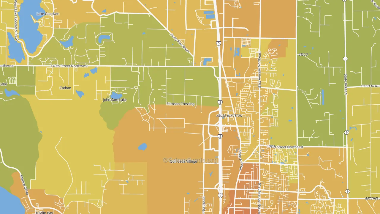 98271, WA Map of Vehicle Theft Rates