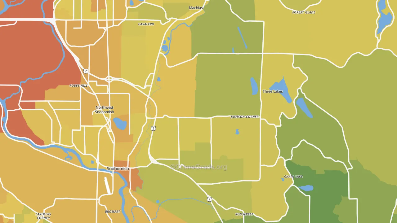 98290, WA Map of Vehicle Theft Rates