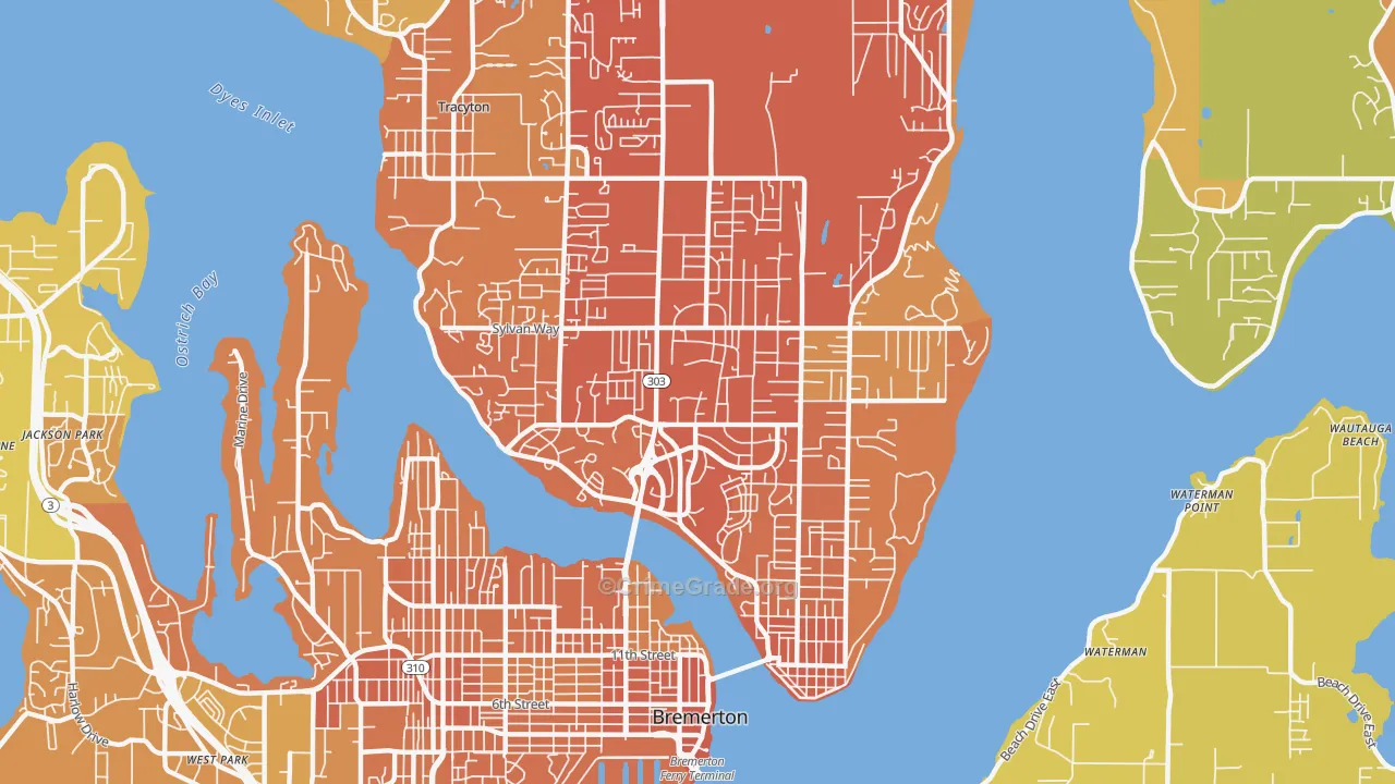 98310, WA Map of Vehicle Theft Rates