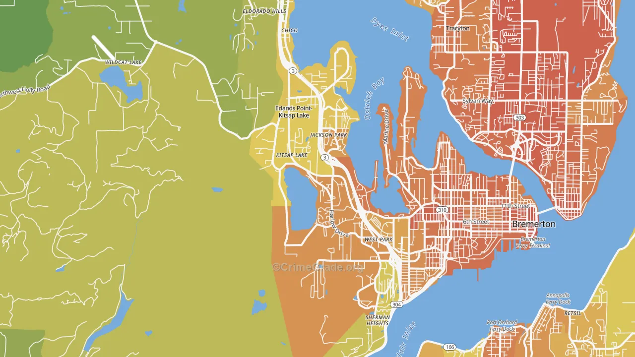 98312, WA Map of Vehicle Theft Rates