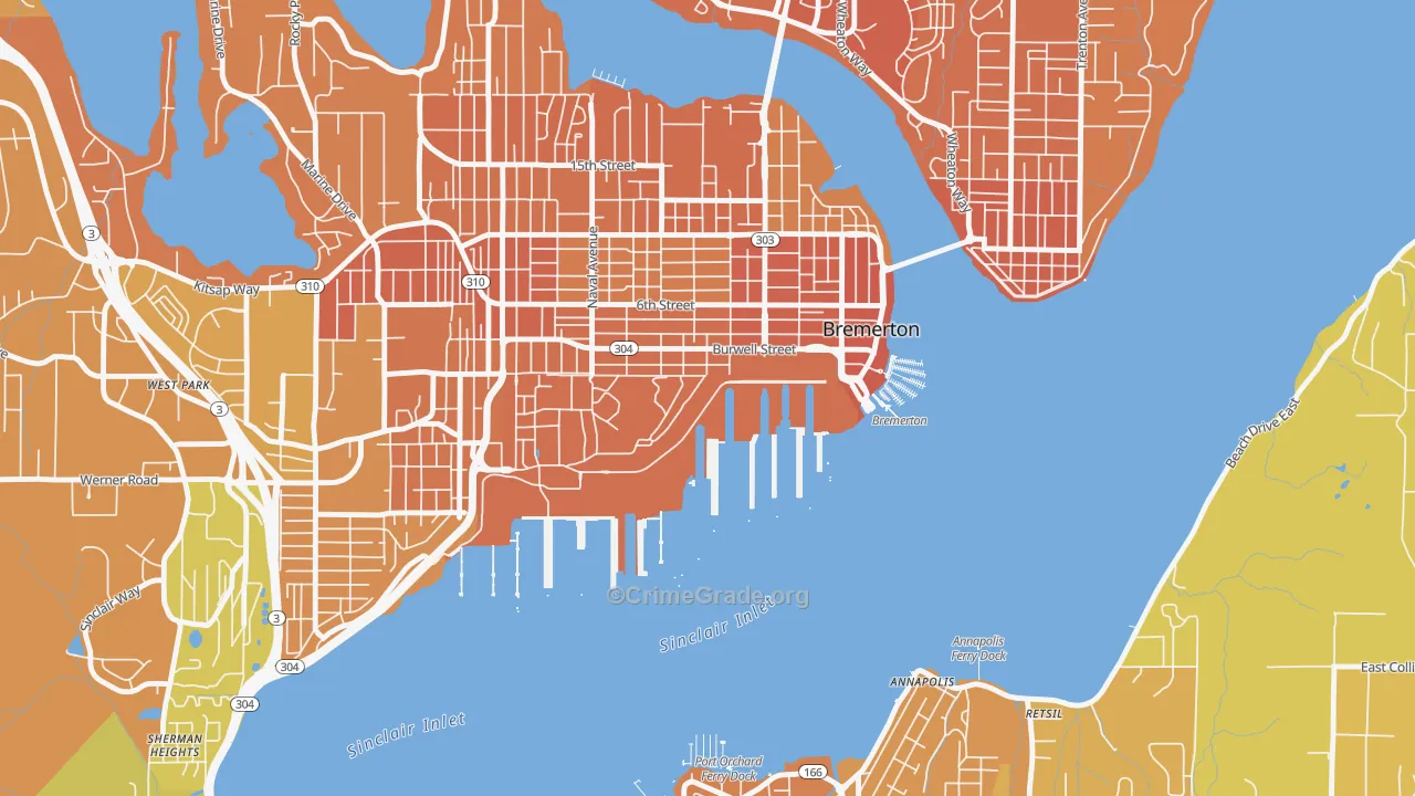 98314, WA Map of Vehicle Theft Rates