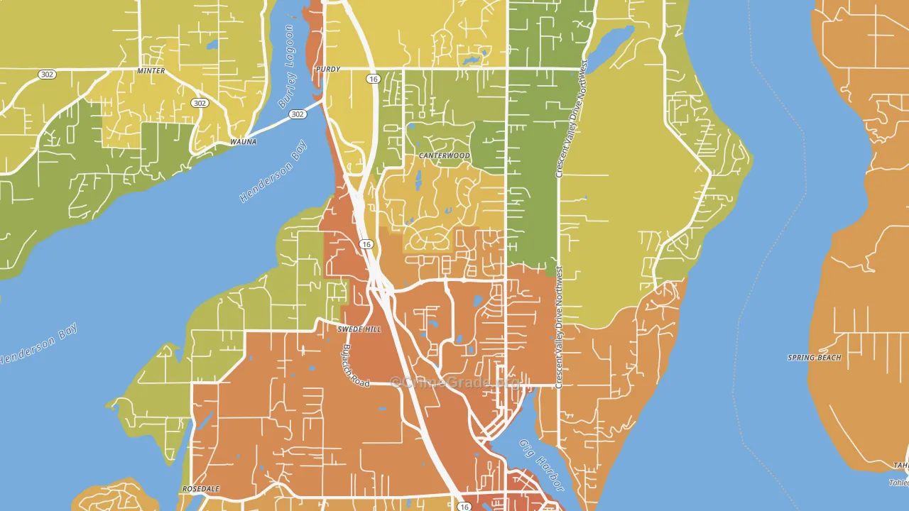 98332, WA Map of Vehicle Theft Rates