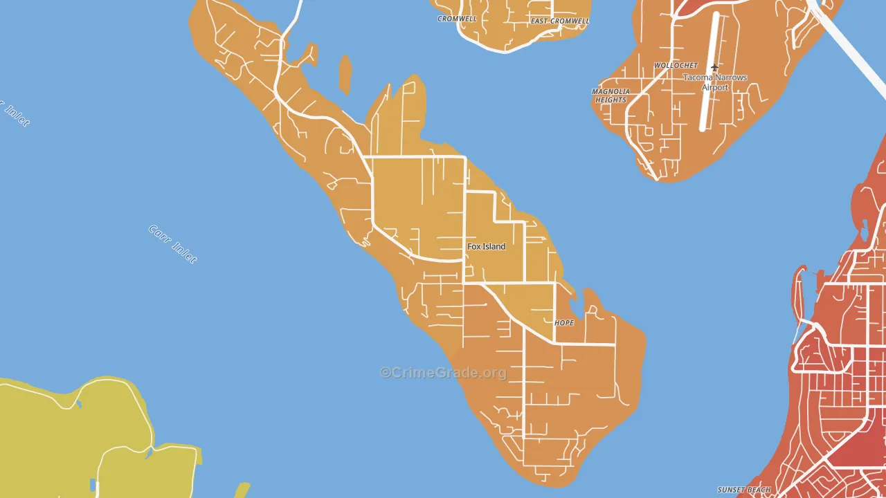 98333, WA Map of Vehicle Theft Rates