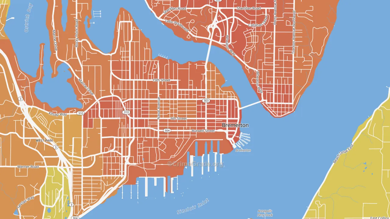 98337, WA Map of Vehicle Theft Rates