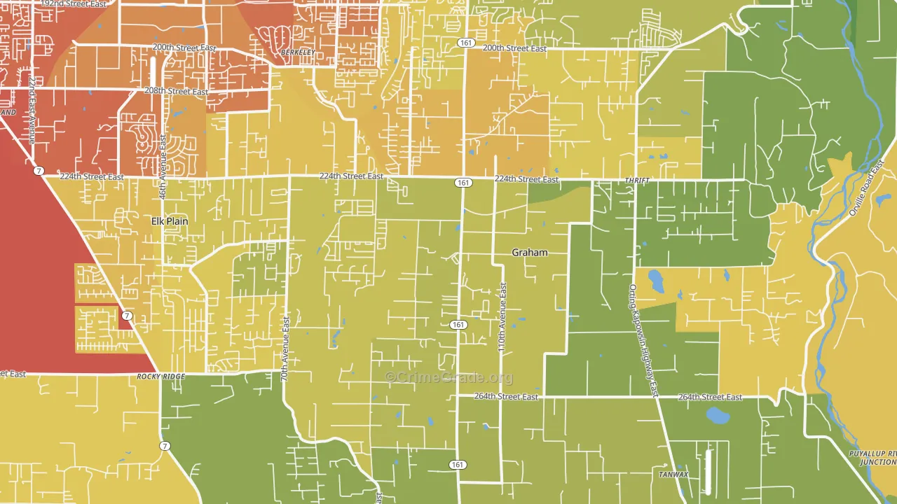 98338, WA Map of Vehicle Theft Rates