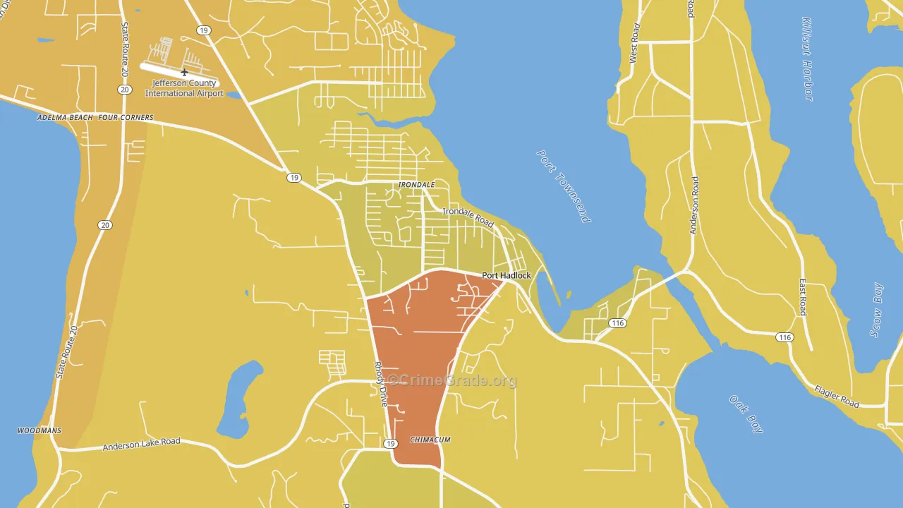 98339, WA Map of Vehicle Theft Rates