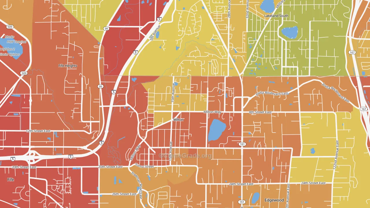 98354, WA Map of Vehicle Theft Rates