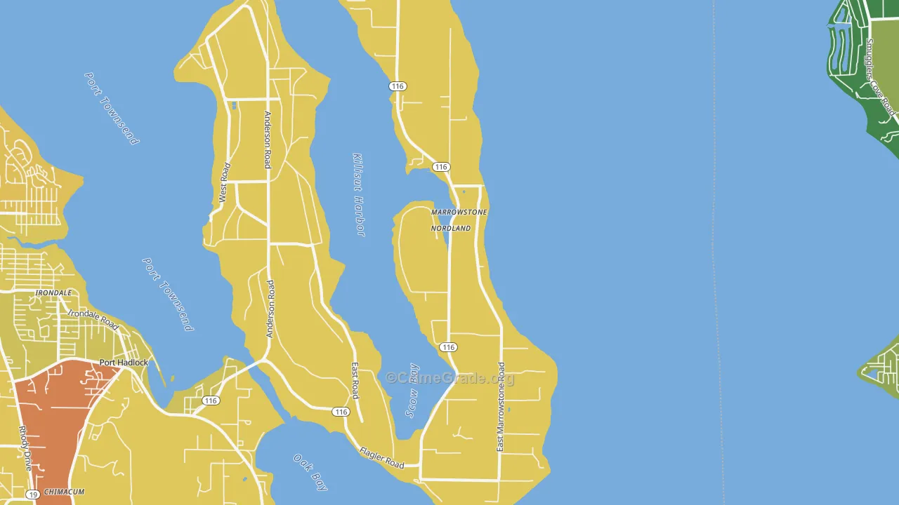 98358, WA Map of Vehicle Theft Rates