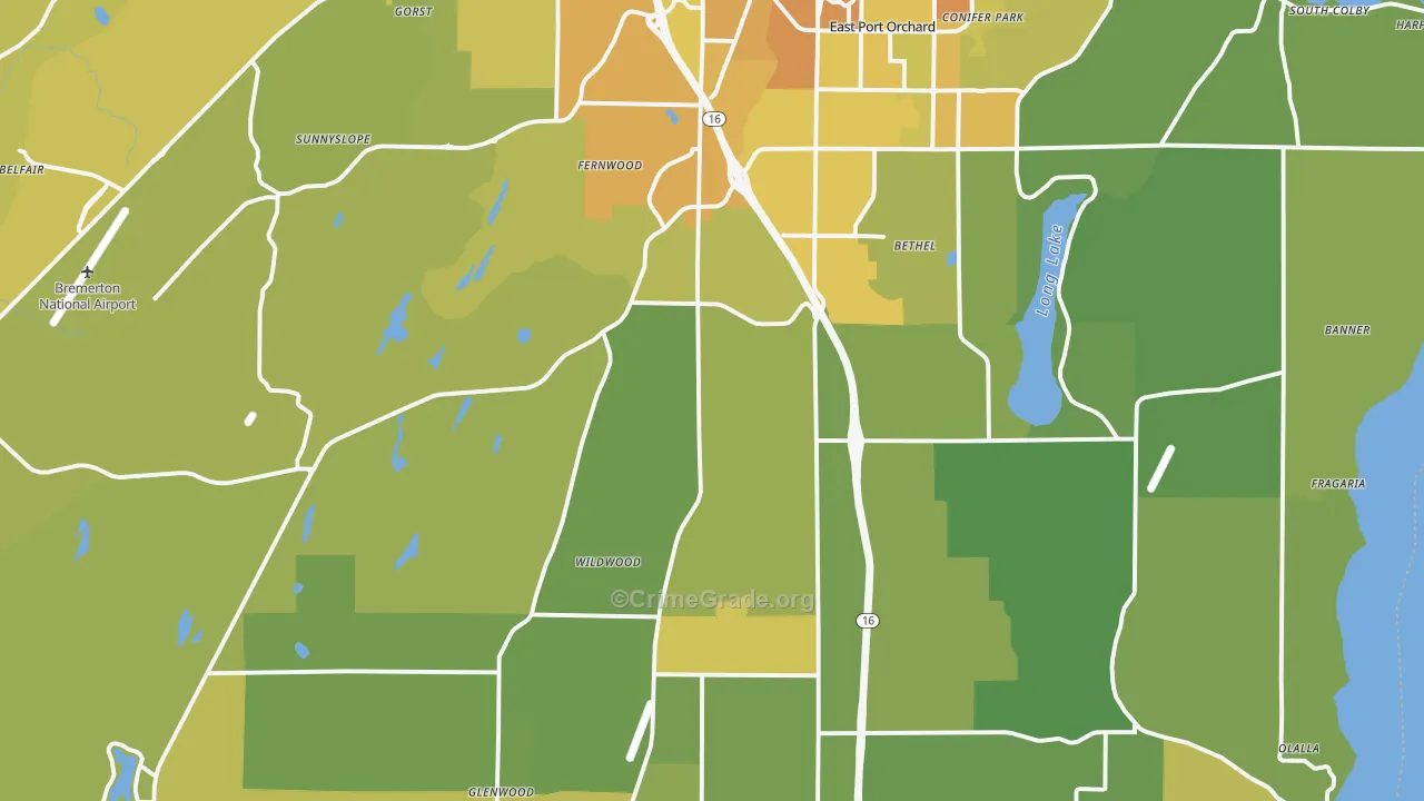 98367, WA Map of Vehicle Theft Rates
