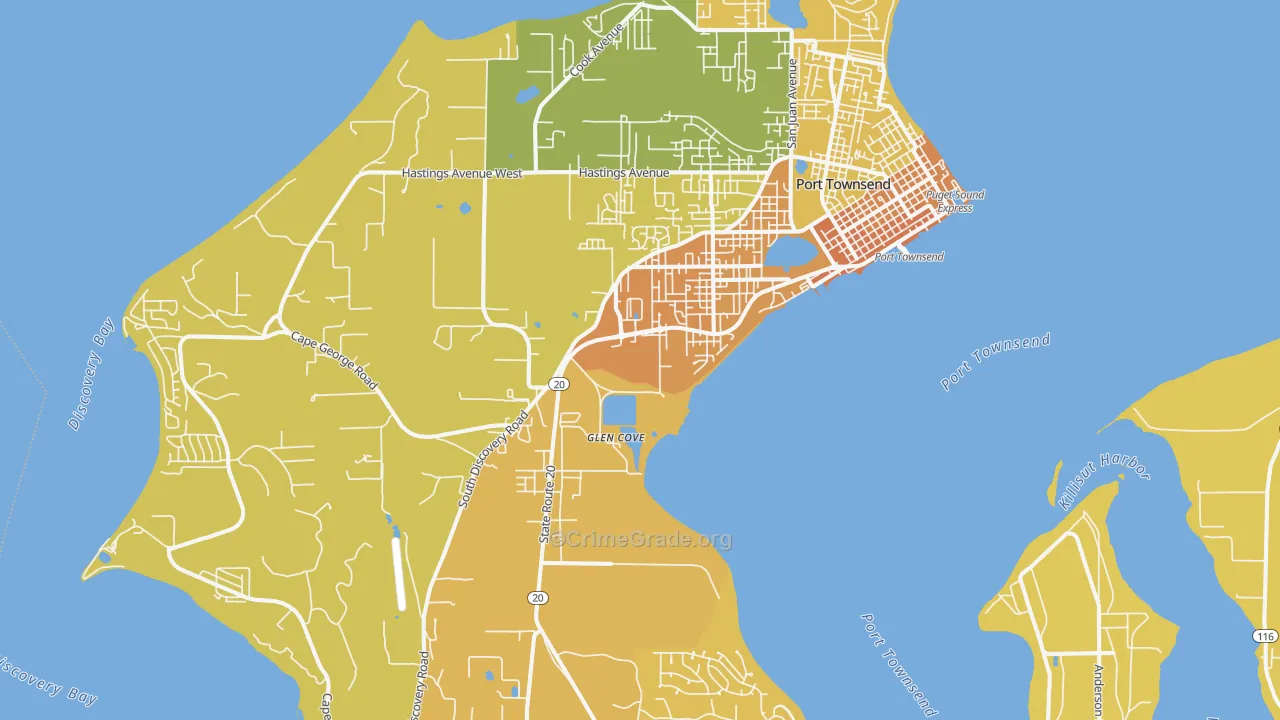 98368, WA Map of Vehicle Theft Rates