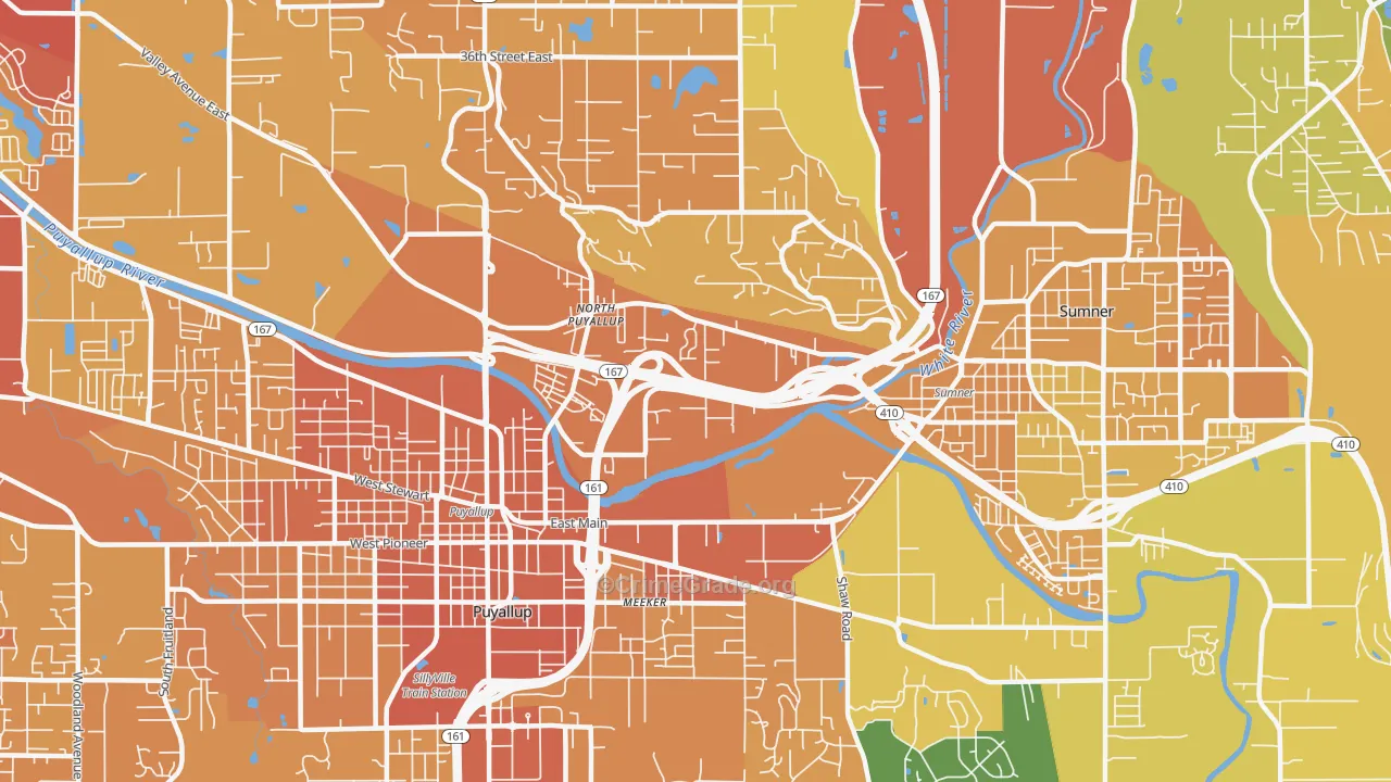 98372, WA Map of Vehicle Theft Rates