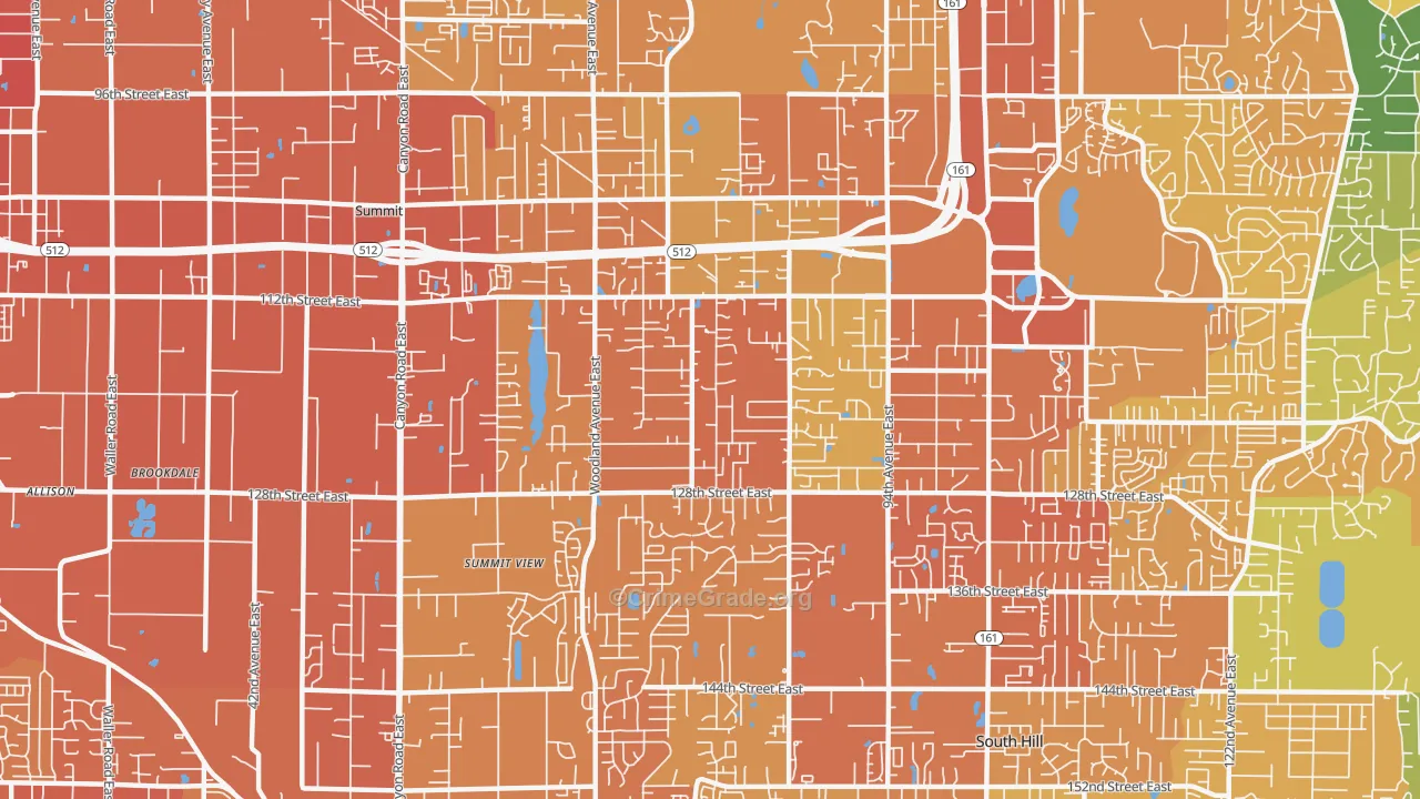 98373, WA Map of Vehicle Theft Rates