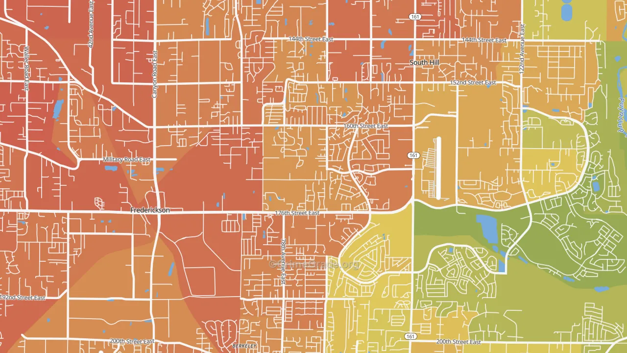 98375, WA Map of Vehicle Theft Rates