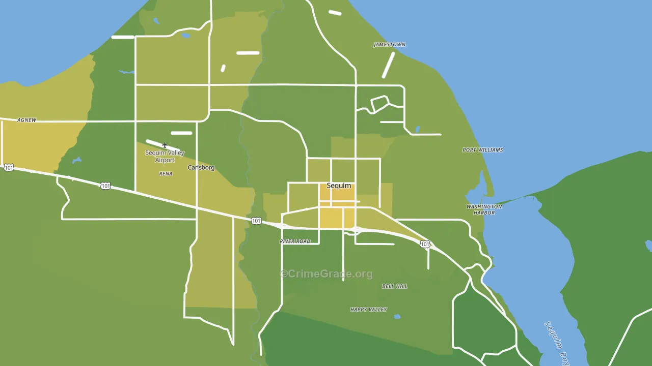 98382, WA Map of Vehicle Theft Rates