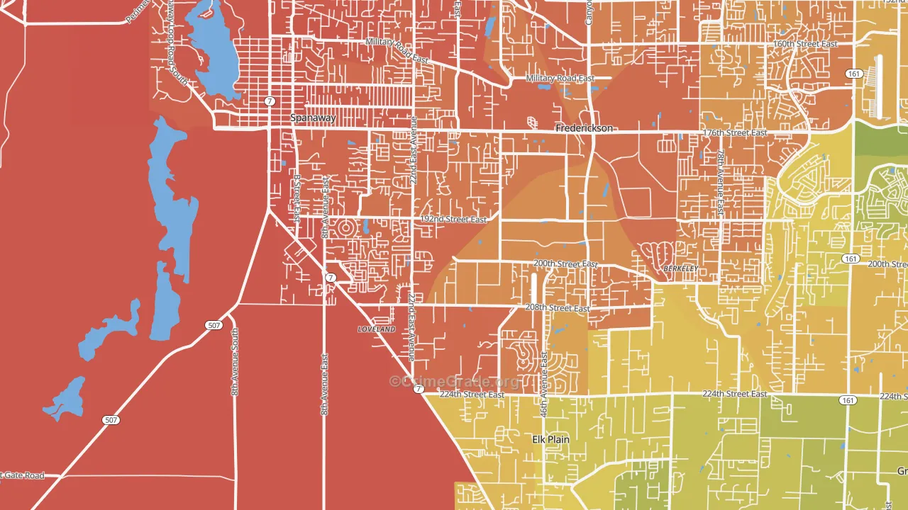 98387, WA Map of Vehicle Theft Rates