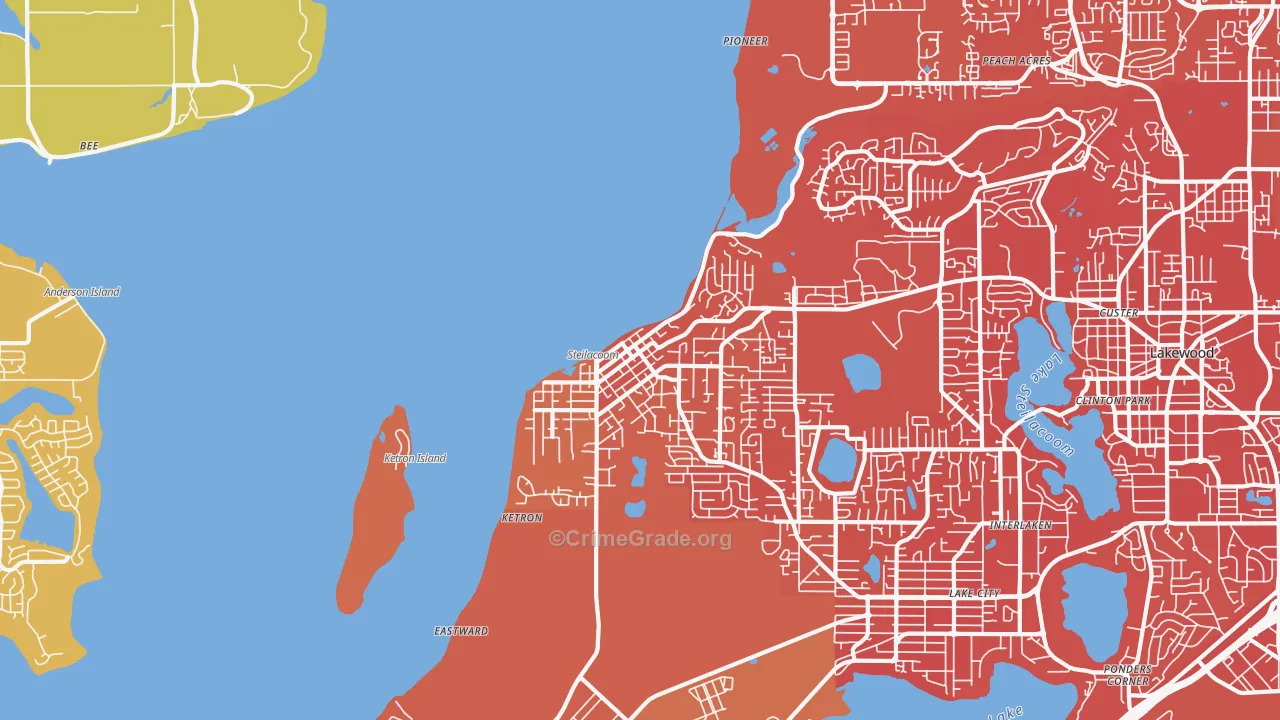 98388, WA Map of Vehicle Theft Rates