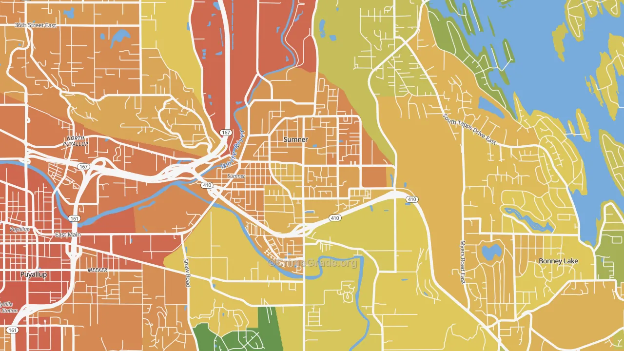 98390, WA Map of Vehicle Theft Rates