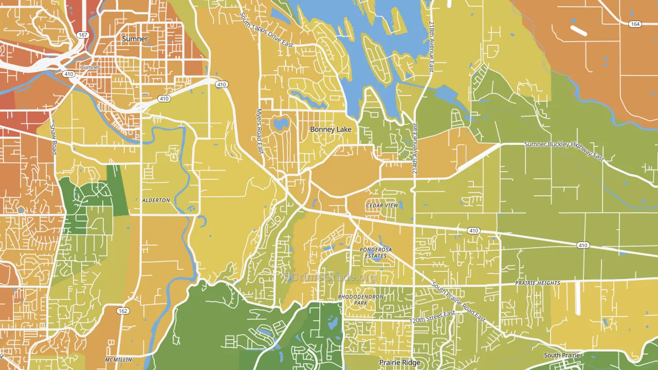 98391, WA Map of Vehicle Theft Rates