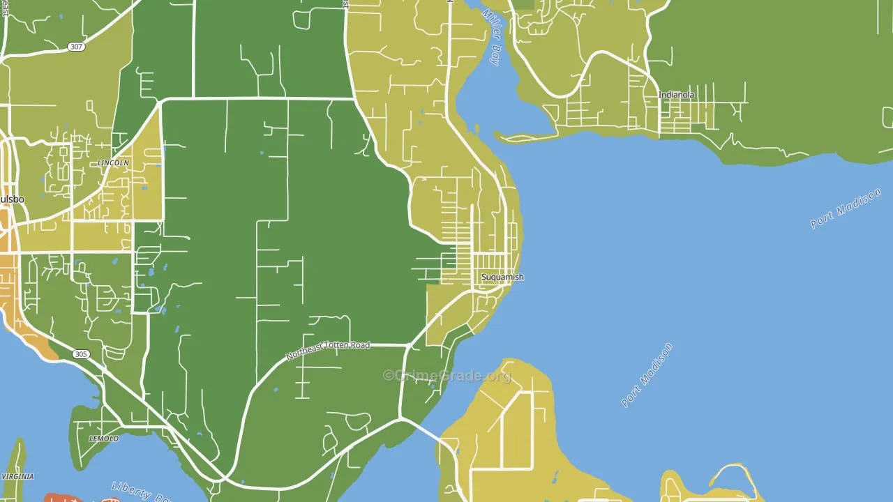 98392, WA Map of Vehicle Theft Rates