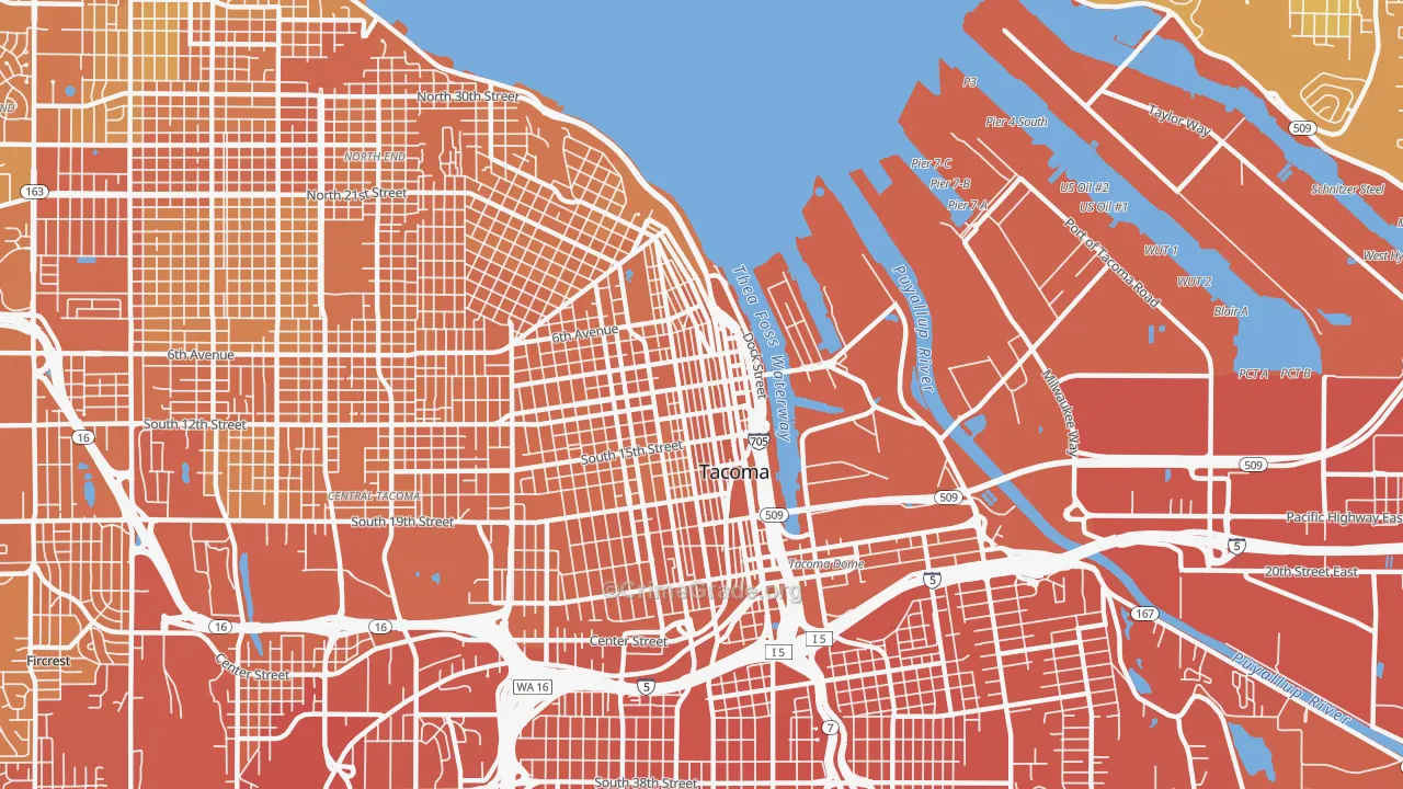 98402, WA Map of Vehicle Theft Rates