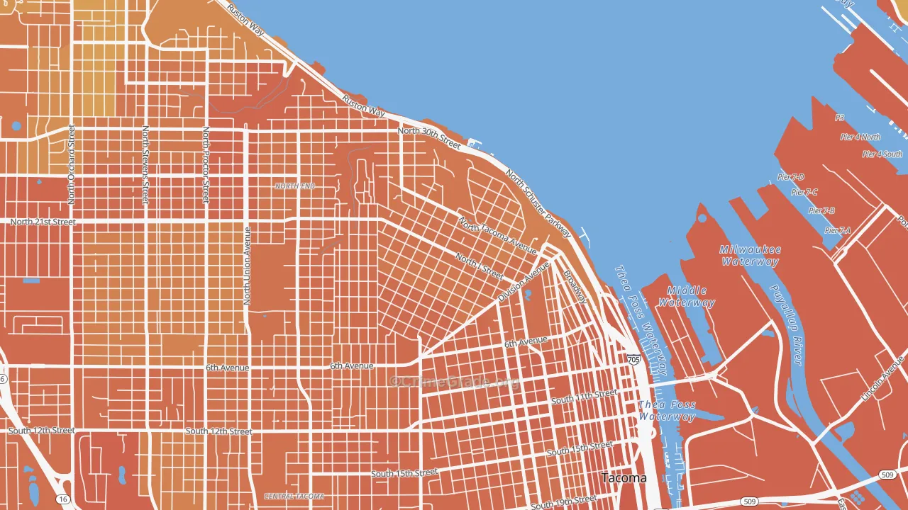 98403, WA Map of Vehicle Theft Rates