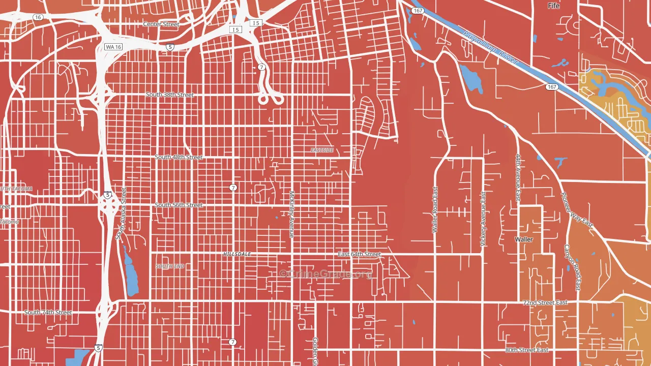 98404, WA Map of Vehicle Theft Rates