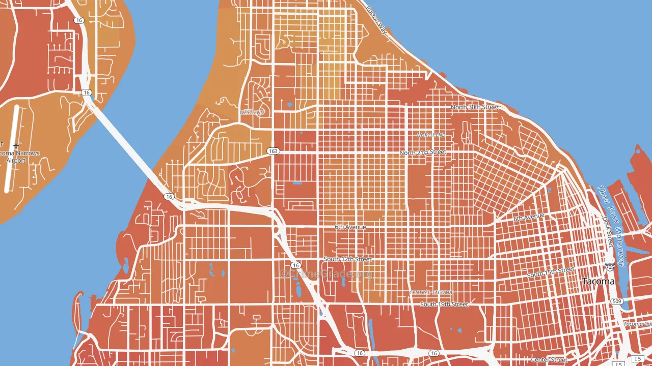 98406, WA Map of Vehicle Theft Rates