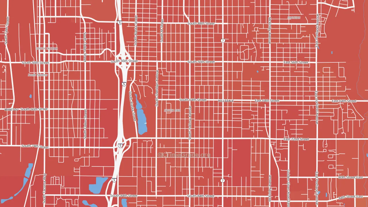 98408, WA Map of Vehicle Theft Rates