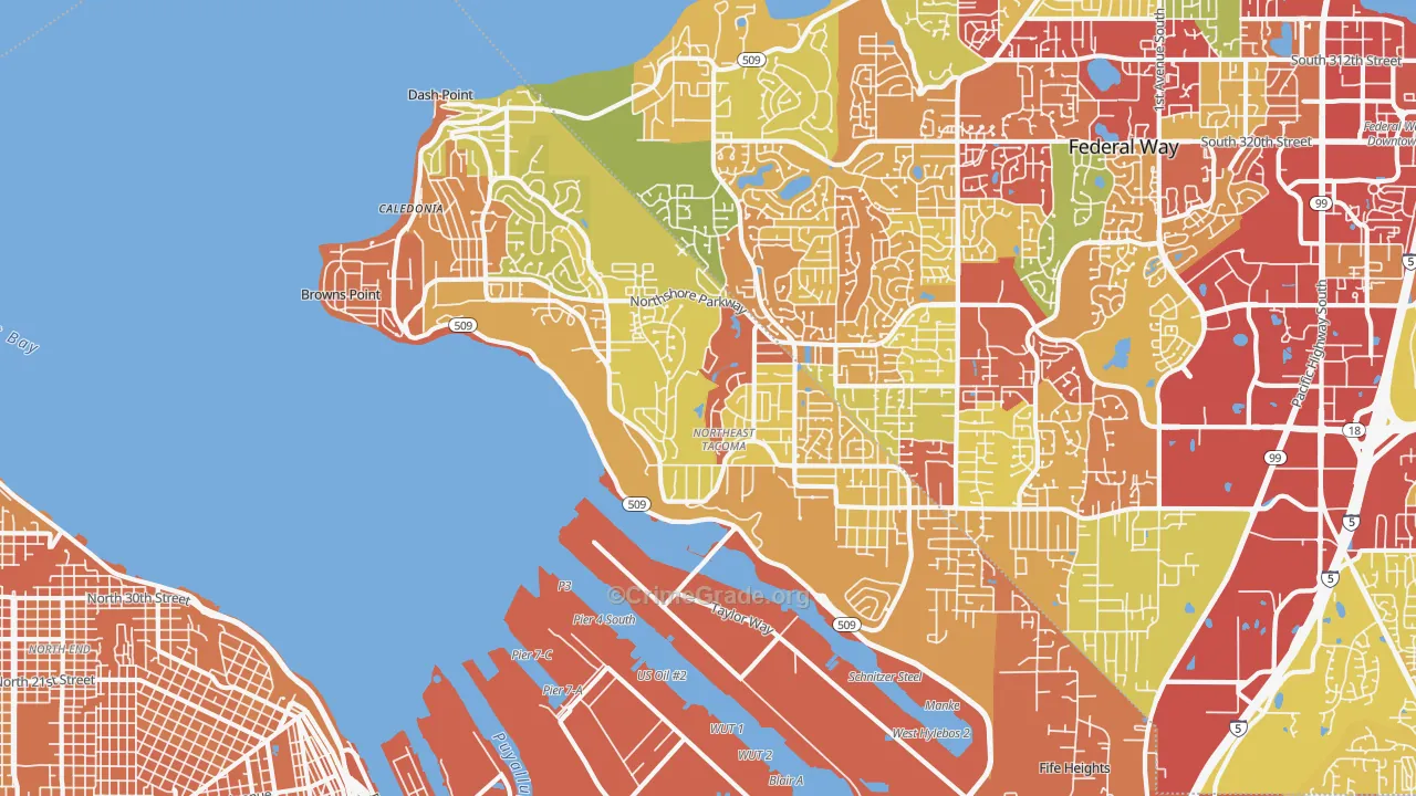 98422, WA Map of Vehicle Theft Rates
